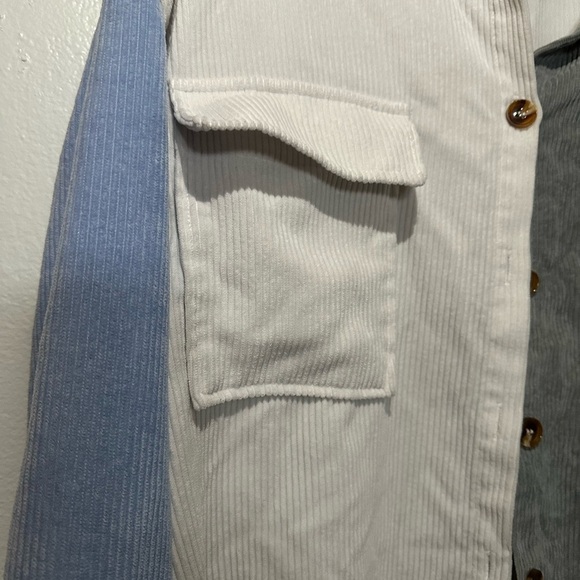 Colorblock Corduroy Button-Up Shirt - Picture 2 of 6